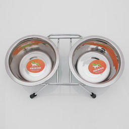 Набор из 2 цветных мисок на подставке, 2 х 225 мл - Пижон фото 2