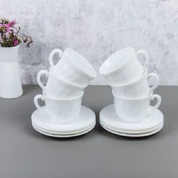 Чайный набор 12 предметов 200 мл белая А / XWB190HP55-6E (WHITE) /уп 8/ - Галеонтрейд фото 3