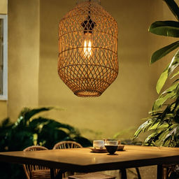 Светильник потолочный из ротанга «Эрвин», 1×120 Вт, Е27, 25×25×40 см