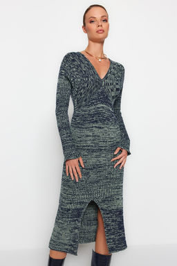 TRENDYOLMILLA Siyah Midi Triko Degrade Elbise TWOAW24EL00016 фото 8