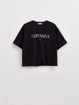 CONTE Свободная футболка из хлопка с рисунком Born in love LD 2675 black-expensive - Conte elegant фото 3