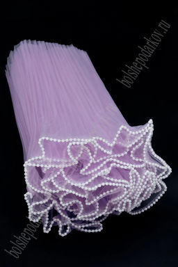 Упаковка для цветов гофрированная с бусинами 26 см*2 м (SF-7857) фиолетовый