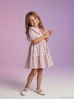 ?i?ekli K?z ?ocuk Elbise