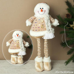 Новогоднее украшение Снеговик на телескопических ножках 30/45 см / YX-E2652 /уп 72/