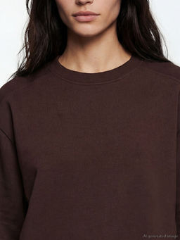 Bisiklet Yaka Oversize Kad?n Sweatshirt