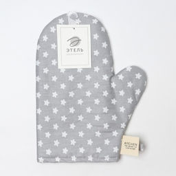 Варежка-прихватка Этель Звёзды 20х28 см, 80% хл, 20% пэ, сатин 110 г/м2  фото 4