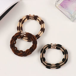 Цена за 6 шт. Резинка для волос «Дженис», объём штрихи, 5.5 см, МИКС