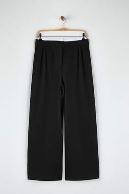Siyah Wide Leg Boxer Kemer Detayl_ _rme Pantolon TWOAW24PL00360 - Trendyolmilla фото 7