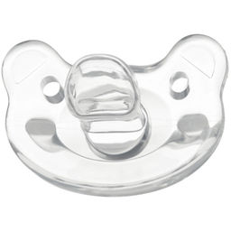 Соска - пустышка цельносиликоновая ортодонтическая Крошка Я «Мишка», от 0 мес., прозрачный