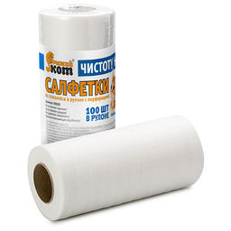 Салфетки из спанлейса в рулоне с перфорацией 25*30 см, 100 шт 002925