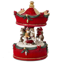 Фигурка декоративная с музыкой и функц. движения "Карусель", L10,5 W10,5 H17 см