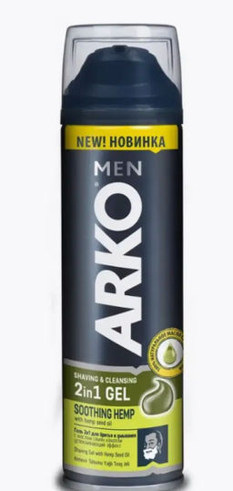 АРКО гель д/бритья/умыв. 2в1 200мл Hemp