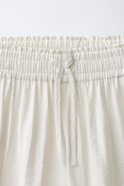 PANTAL?N WIDE LEG EFECTO ARRUGADO / Beige claro - Zara фото 3