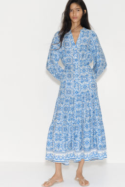 Vestido escalonado con dise?o estampado - H&m фото 4