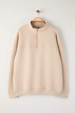 Bej Oversize B_y_k Beden Sweatshirt TMNAW25AO00028 - Trendyolmilla фото 2