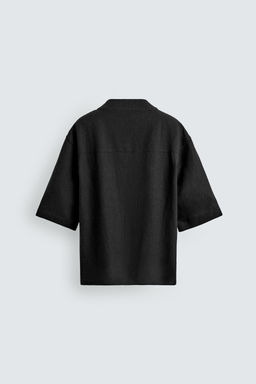 CAMISA RELAXED FIT VISCOSA - C??AMO / Negro - Zara фото 8