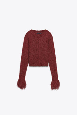 FRINGED KNIT CARDIGAN - Zara фото 7
