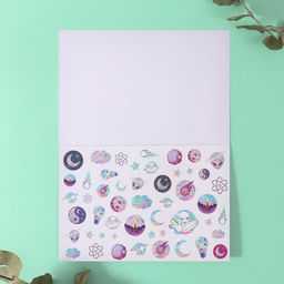 Наклейки в книжке «Космография», 3 фона, голография, 20.7×14.2 см