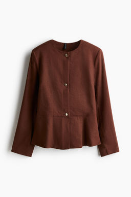 Chaqueta en mezcla de lino con peplum
