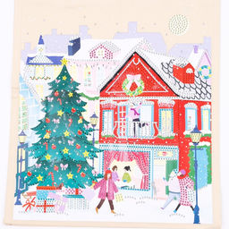 Сумка шопер с алмазной мозаикой Новый год, частичное заполнение