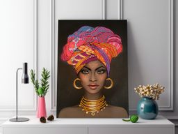 Кристальная (алмазная) мозаика ФРЕЯ ALPD-005 на подрамнике Африканская девушка 30 х 40 см