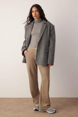 Vizon Wide Leg Kadife C?tc?tl? Esnek Orme Pantolon TWOAW26PL00114 - Trendyolmilla фото 3