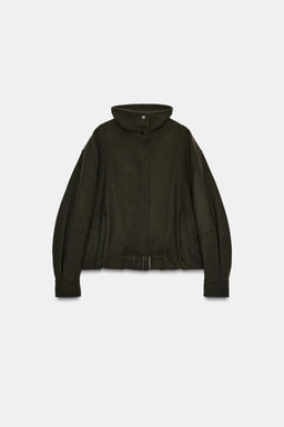 MINIMAL WOOL BOMBER JACKET ZW COLLECTION