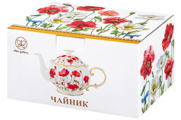 Чайник 600 мл 22*12,5*13 см  Маки рифленый, NEW BONE CHINA - Elan gallery фото 9