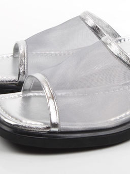 08-B33F-66C GREY/SILVER Босоножки женские (натуральная кожа)