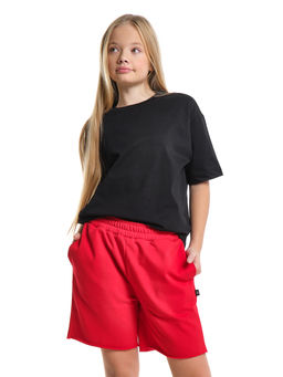 Шорты для спорта для девочки свободные отрезные 22-7677 красный - Mini maxi фото 8