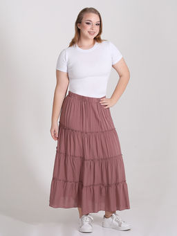 Юбка цвета какао летняя штапель - Almond фото 2