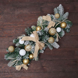 Гирлянда новогодняя хвойная «Зимнее волшебство. Сюрприз» 60×23 см, жёлтая