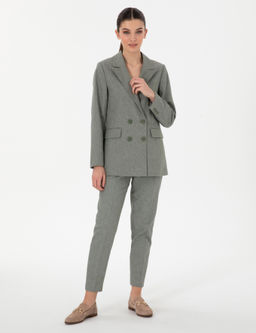 Haki Slim Fit Keten Kar___ml_ Ceket - Pierre cardin фото 4