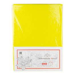 "Желтый" Простыня на резинке "Евро Макси" 180х200см, свесы 27см, поплин 115г/м2, хлопок 100%, "Домашняя мода" (Россия)