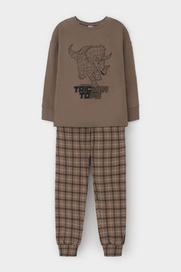 К 1567/сосновая кора,праздничная клетка пижама дет - Crockid фото 2