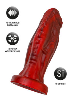 Вибратор Black&Red by Toyfa Monster Saur, силикон, красно-черный, 21,7 см