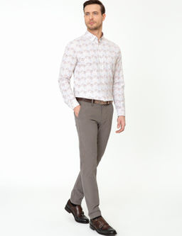 Kahverengi Slim Fit Kanvas Pantolon