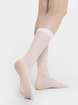 Цена за 5 пар! Гольфы детские белые с рисунком в виде ромбов - Mark formelle фото 4