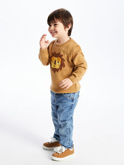 Bisiklet Yaka Uzun Kollu Desenli Erkek Bebek Triko Kazak - Waikiki фото 3