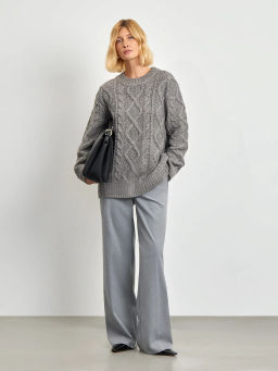 Джемпер с узорной вязкой B2876/nuage - Emka фото 9