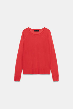 JERSEY B?SICO PUNTO FINO / Rojo / Coral - Zara фото 5