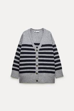 STRIPED KNIT CARDIGAN 100% WOOL - Zara фото 9