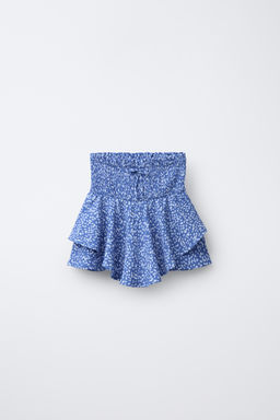 FLORAL LAYERED BERMUDA SKORT
