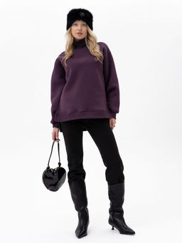 футер 3х нитка с начесом Свитшот ,баклажановый - Binita фото 2