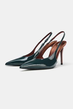 FAUX PATENT SLINGBACK SHOES