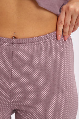 Пижама с брюками футер с начёсом (01059, кофе)