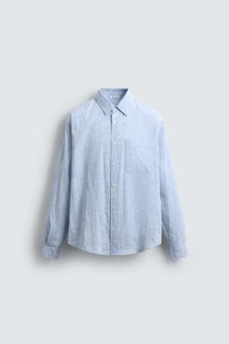 STRIPED CREASED-EFFECT SHIRT - Zara фото 7