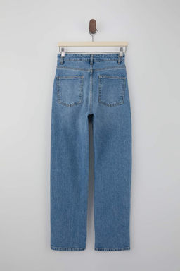 Mavi Yuksek Bel Az Esnek Straight Duz Kesim Jeans TWOSS26JE00099 - Trendyolmilla фото 2