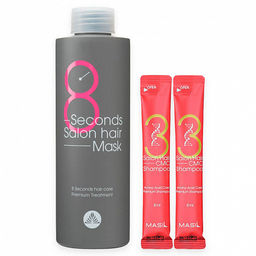 8 Seconds Hair Mask + Salon Hair CMC Shampoo - Набор для восстановления волос, 350 мл+2шт*8 мл