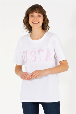 U. S. Polo Assn Женская белая базовая футболка с круглым вырезом - U.s. polo assn фото 8